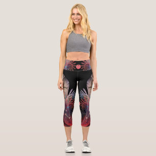 Jonglage Abstract Modern Fantasy Fractal Art Capri Leggings
