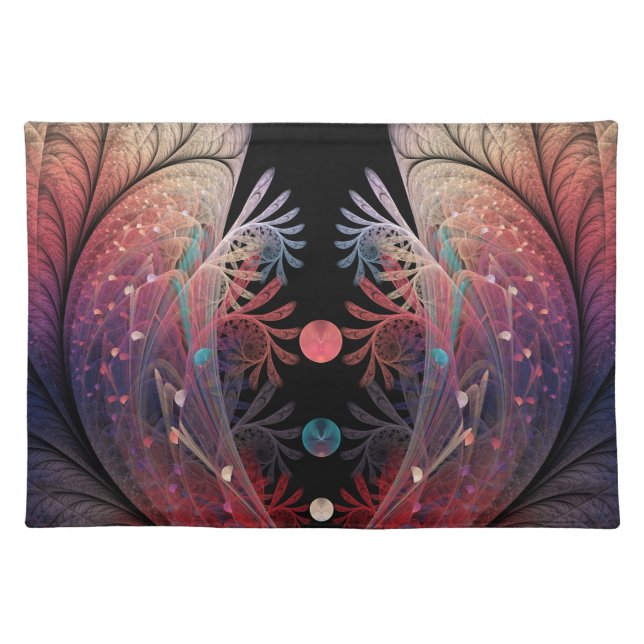 Jonglage Abstract Modern Fantasy Fractal Art Cloth Placemat (Front)