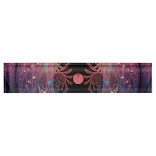 Jonglage Abstract Modern Fantasy Fractal Art Desk Name Plate