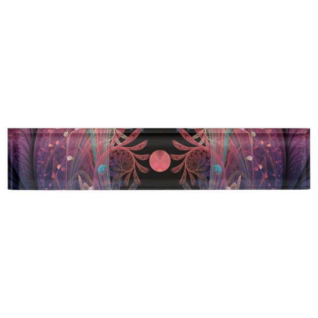 Jonglage Abstract Modern Fantasy Fractal Art Desk Name Plate (Front)