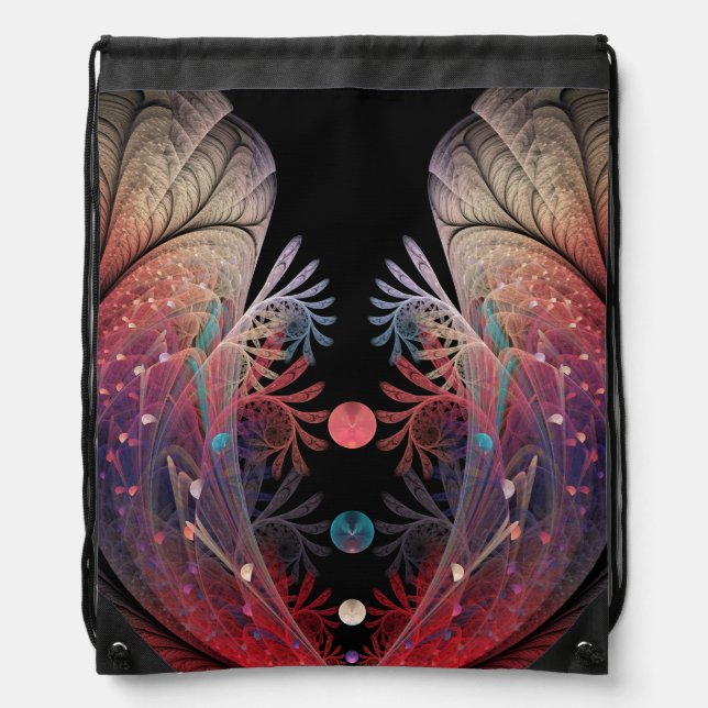 Jonglage Abstract Modern Fantasy Fractal Art Drawstring Bag (Front)