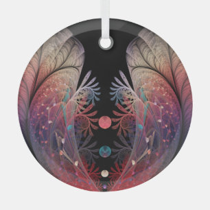 Jonglage Abstract Modern Fantasy Fractal Art Glass Ornament