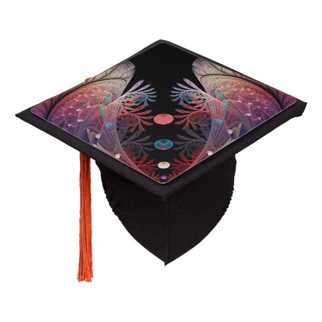 Jonglage Abstract Modern Fantasy Fractal Art Graduation Cap Topper (Angled)