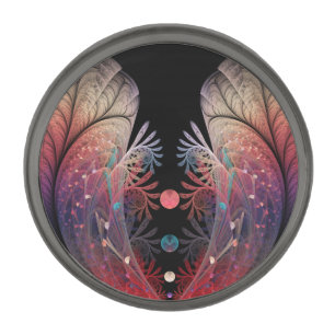 Jonglage Abstract Modern Fantasy Fractal Art Gunmetal Finish Lapel Pin