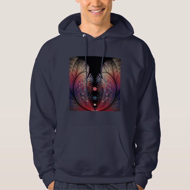 Jonglage Abstract Modern Fantasy Fractal Art Hoodie (Front)