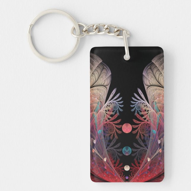 Jonglage Abstract Modern Fantasy Fractal Art Keychain (Front)