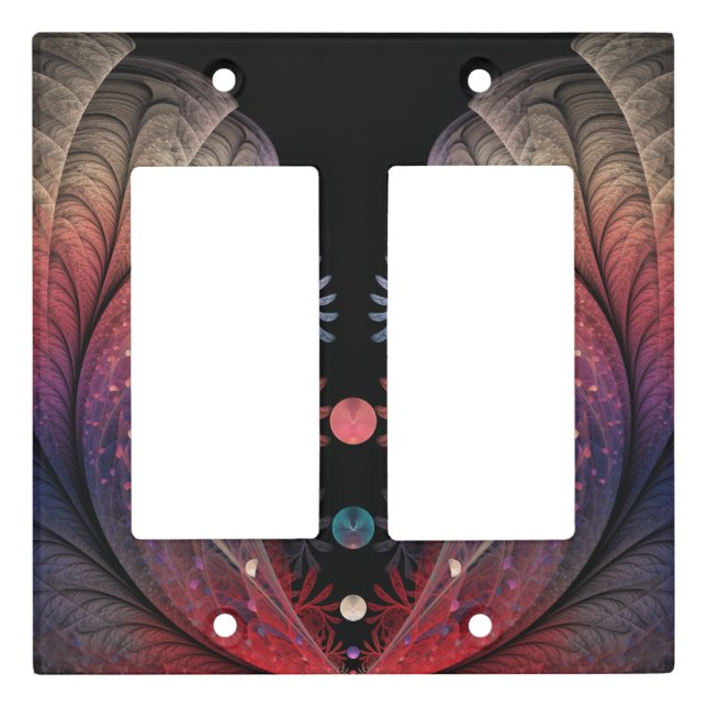 Jonglage Abstract Modern Fantasy Fractal Art Light Switch Cover (Front)