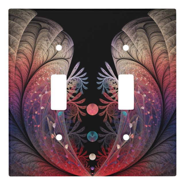 Jonglage Abstract Modern Fantasy Fractal Art Light Switch Cover (Front)