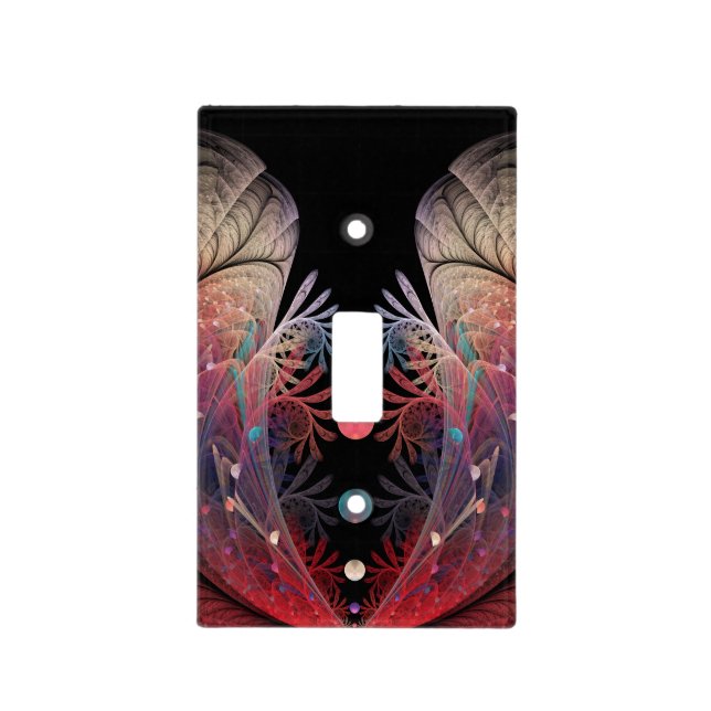 Jonglage Abstract Modern Fantasy Fractal Art Light Switch Cover (Front)