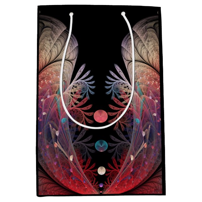 Jonglage Abstract Modern Fantasy Fractal Art Medium Gift Bag (Front)