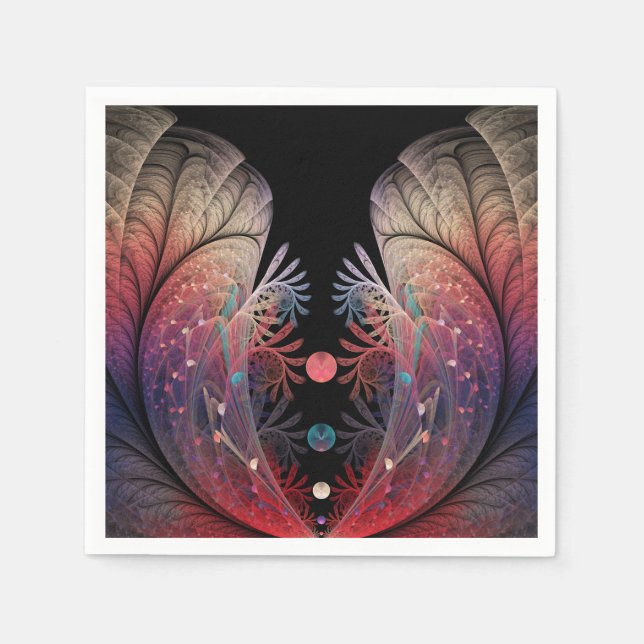 Jonglage Abstract Modern Fantasy Fractal Art Napkins (Front)