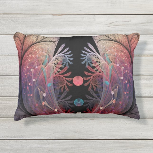 Jonglage Abstract Modern Fantasy Fractal Art Outdoor Pillow (Front)