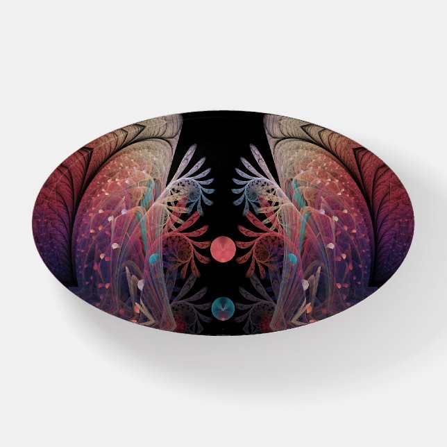 Jonglage Abstract Modern Fantasy Fractal Art Paperweight (Front)