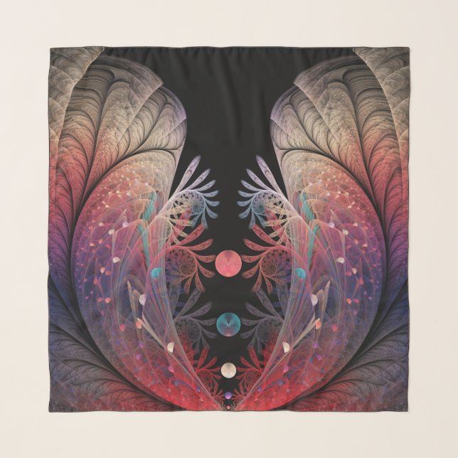 Jonglage Abstract Modern Fantasy Fractal Art Scarf (Front)