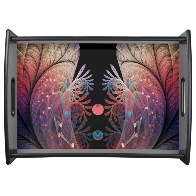 Jonglage Abstract Modern Fantasy Fractal Art Serving Tray (Front)