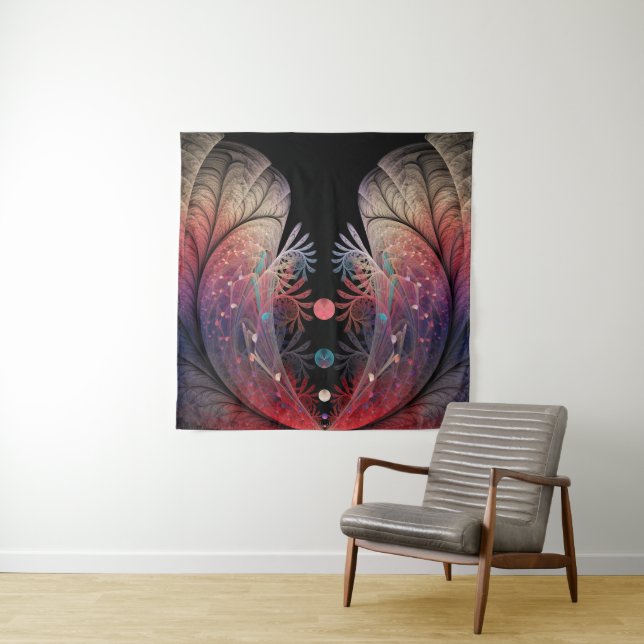 Jonglage Abstract Modern Fantasy Fractal Art Tapestry (In Situ)