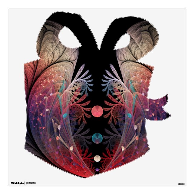 Jonglage Abstract Modern Fractal Christmas Gift Wall Decal (Front)