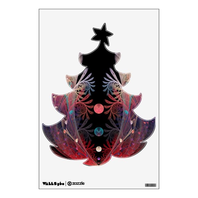 Jonglage Abstract Modern Fractal Christmas Tree Wall Decal (Front)