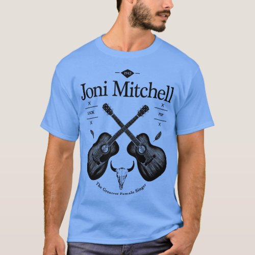 Joni Mitchell Acoustic Guitar Vintage Logo T_Shirt