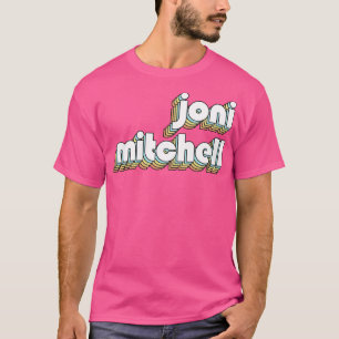 Joni Mitchell Retro Rainbow Typography Faded Style T-Shirt