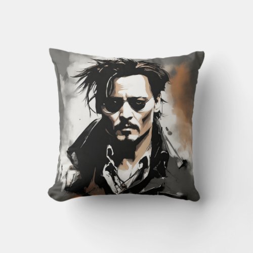 Jonny Depp Original Design  Throw Pillow