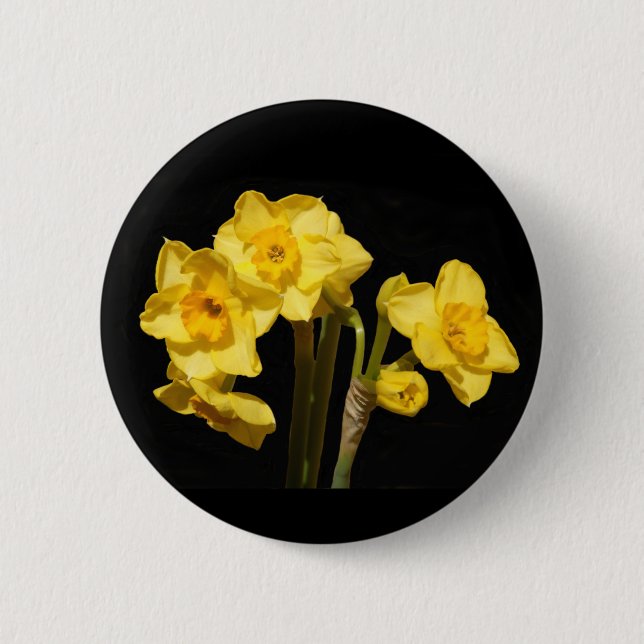 Jonquil Flowers Badge Button (Front)