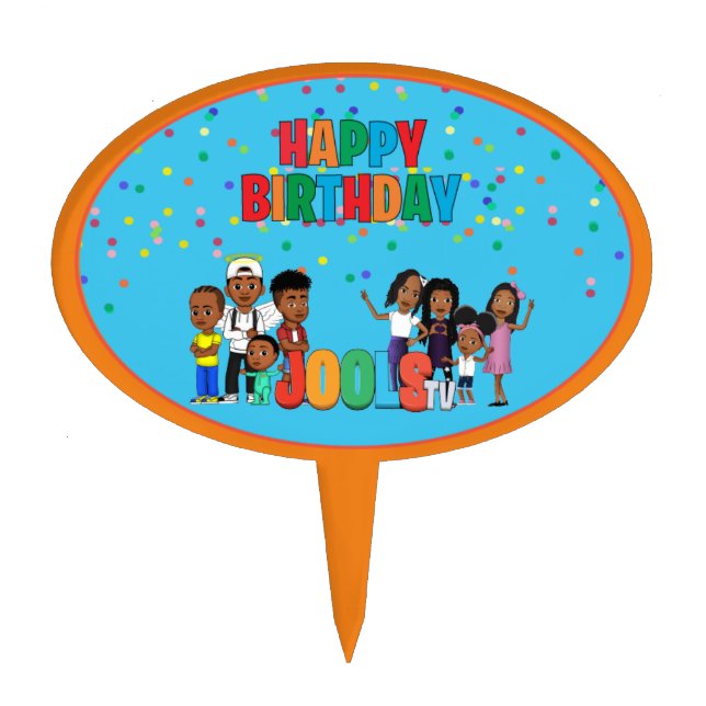 JOOLS TV®️ Blue Oval Cake Topper (Front)