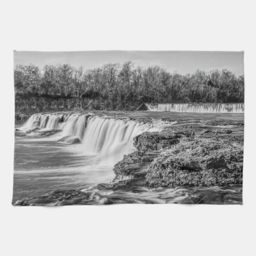 Joplin Grand Falls Overview Grayscale Kitchen Towel