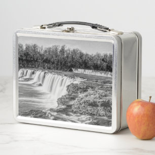 Joplin Grand Falls Overview Grayscale Metal Lunch Box