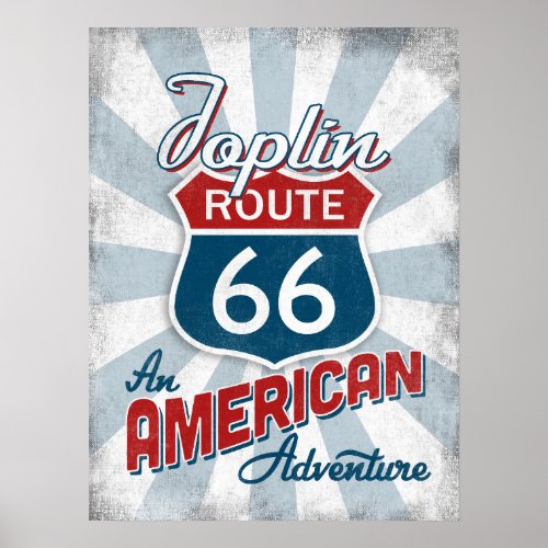 Joplin Route 66 Vintage America Missouri Poster