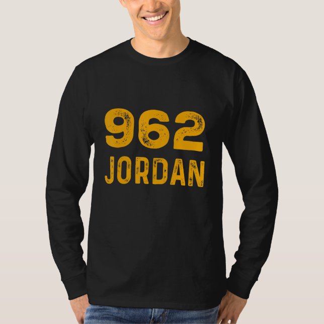 Jordan 962 T-Shirt Distressed Country Area Code Te (Front)