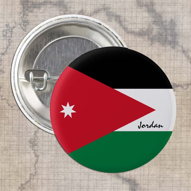 Jordan button, patriotic Jordanian Flag fashion Button (Creator Uploaded)