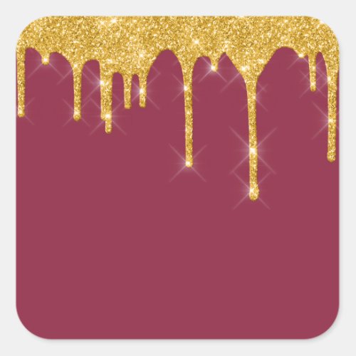Jordan Candles Burgundy Gold Glitter Spark Square Sticker