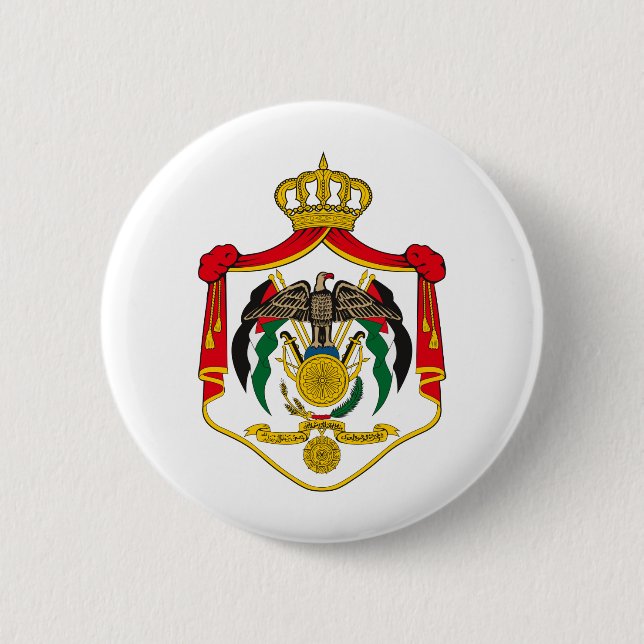 Jordan coat of arms pinback button (Front)