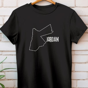 Jordan Country Map Shape Jordanian Nation Border T-Shirt
