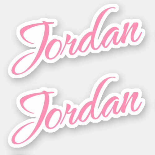 Jordan Decorative Name in Pink x2 Sticker