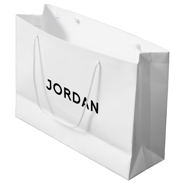 Jordan Elegant Gift Bag in Black and White (Front Angled)