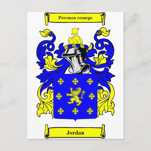 Jordan (English) Coat of Arms Postcard (Front)
