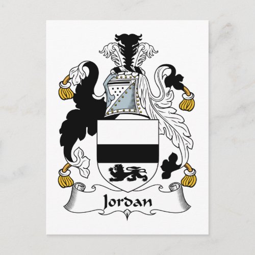 Jordan Family Crest Postcard