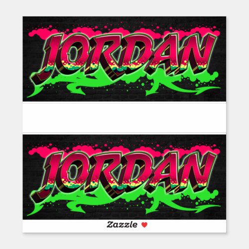 Jordan First Name Graffiti Sticker