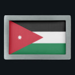 Jordan Flag Belt Buckle<br><div class="desc">Patriotic flag of Jordan.</div>