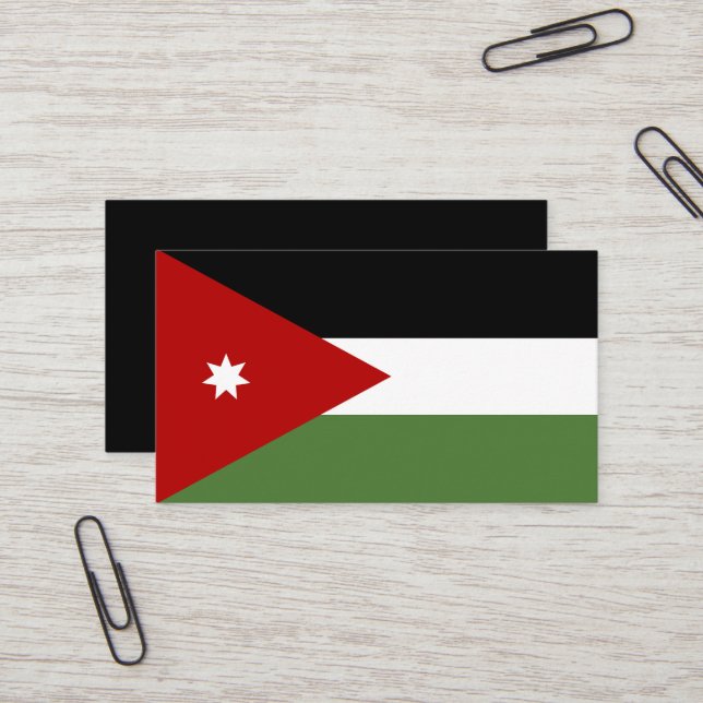 Jordan flag business card (Front/Back In Situ)