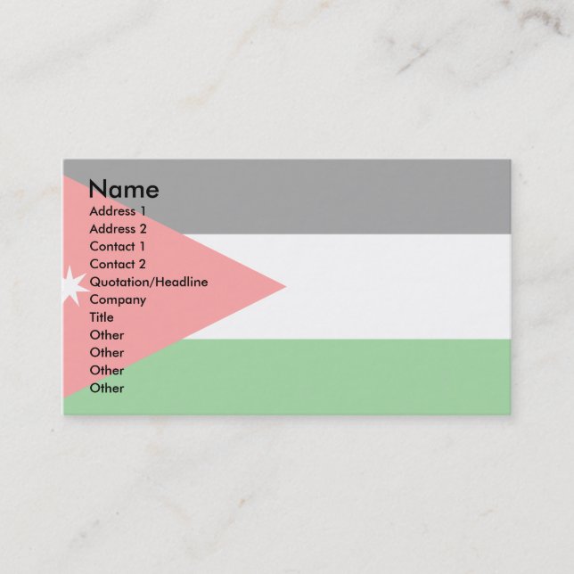 Jordan Flag Business Card (Front)