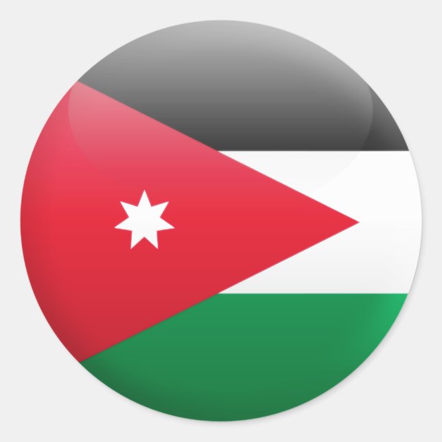Jordan Flag Classic Round Sticker (Front)