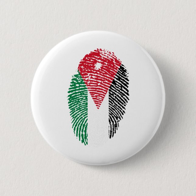 Jordan Flag Fingerprint Country Pride Identity Button (Front)