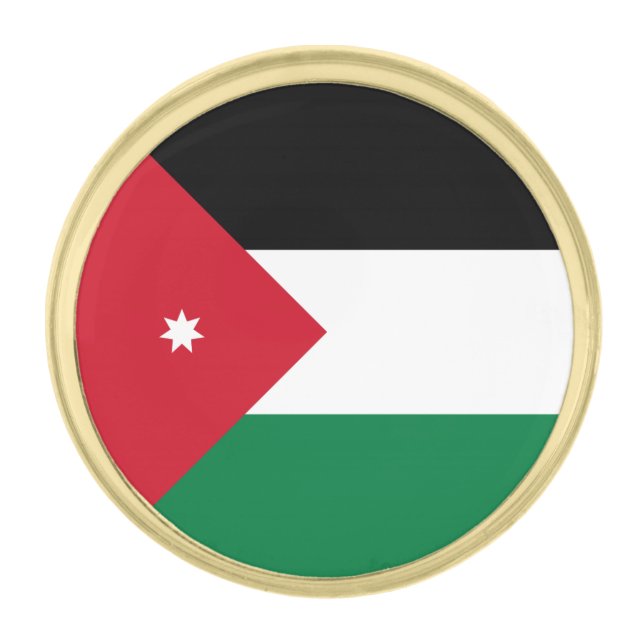 Jordan Flag Gold Finish Lapel Pin (Front)