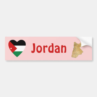 Jordan Flag Heart + Map Bumper Sticker