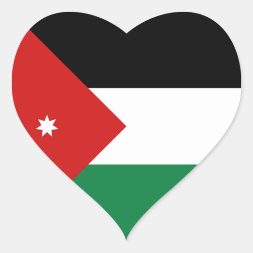 Jordan Flag Heart Sticker