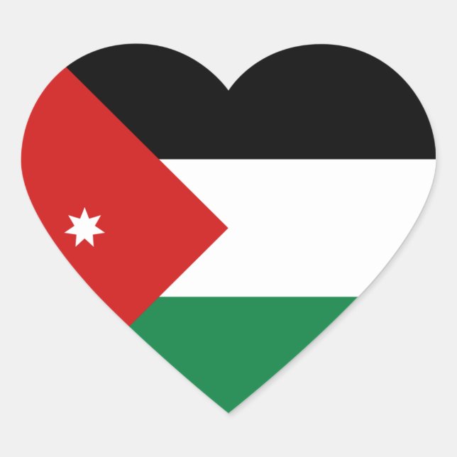 Jordan Flag Heart Sticker (Front)
