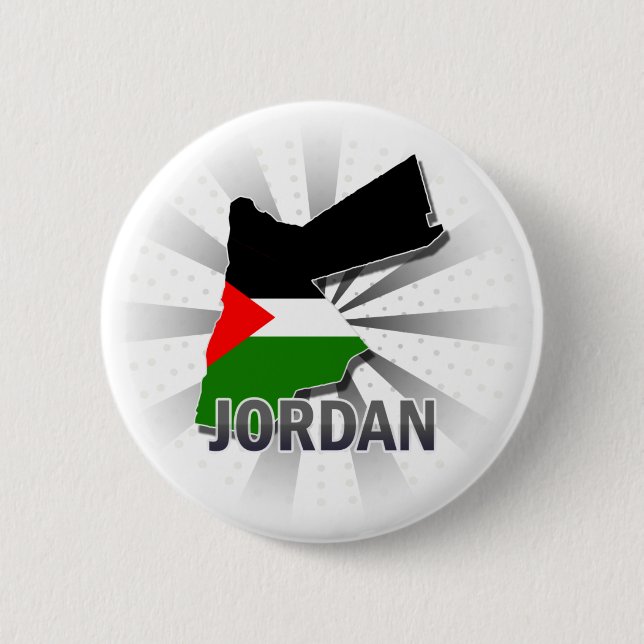 Jordan Flag Map 2.0 Pinback Button (Front)